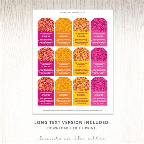 bright pink gift tags